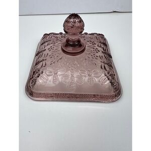 Vintage Indiana Glass Tiara Amethyst Honey Bee Hive Candy Dish Replacement LID